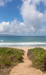 A path down to the beach from the Kapalua coastal trail