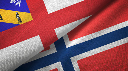 Herm and Norway two flags textile cloth, fabric texture