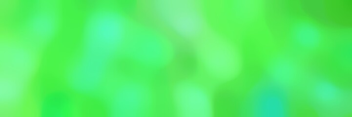 blurred horizontal background with pastel green, vivid lime green and medium aqua marine colors and space for text