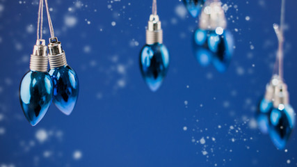 Blue bulbs on a background. 