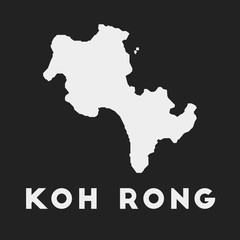 Obraz premium Koh Rong icon. Island map on dark background. Stylish Koh Rong map with island name. Vector illustration.