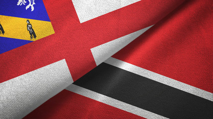 Herm and Trinidad and Tobago two flags textile cloth, fabric texture