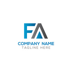 Initial FA Letter Linked Logo. Creative Letter FA Modern Business Logo Vector Template. FA Logo Design