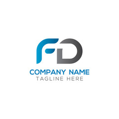 Initial FD Letter Linked Logo. Creative Letter FD Modern Business Logo Vector Template. FD Logo Design