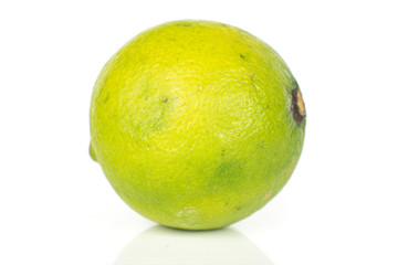One whole ingredient guacamole lime isolated on white background