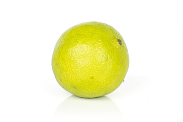 One whole ingredient guacamole lime isolated on white background