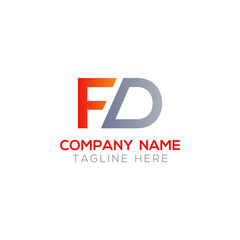 Initial FD Letter Linked Logo. Creative Letter FD Modern Business Logo Vector Template. FD Logo Design