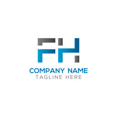 Fototapeta premium Initial FH Letter Linked Logo. Creative Letter FH Modern Business Logo Vector Template. FH Logo Design