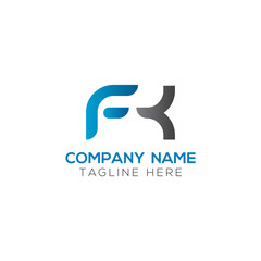 Initial FK Letter Linked Logo. Creative Letter FK Modern Business Logo Vector Template. FK Logo Design
