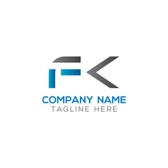 Fototapeta premium Initial FK Letter Linked Logo. Creative Letter FK Modern Business Logo Vector Template. FK Logo Design