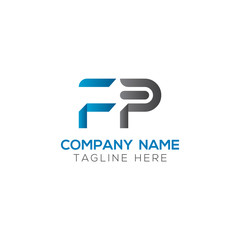 Obraz premium Initial FP Letter Linked Logo. Creative Letter FP Modern Business Logo Vector Template. FP Logo Design