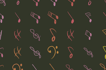 Background or backdrop, musical note tone chromatic scale, for design texture. Wallpaper, digital, artwork & concept.