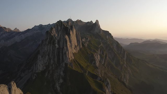 Aerial drone view travel destinations Switzerland nature scenery