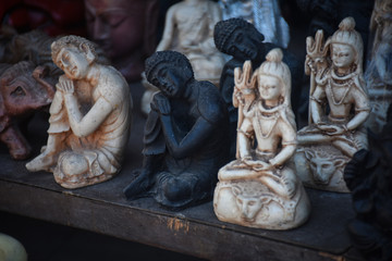 Fototapeta premium statue of gods in rishikesh uttarakhand market 