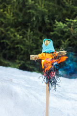 burning effigies of winter on the feast of Maslenitsa. the concept of the end of winter and the...