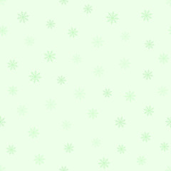 Green snowflake pattern. Seamless vector background