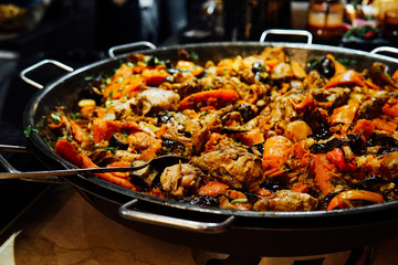 delicious meat meal in the kitchen of the restaurant breakfast lunch dinner