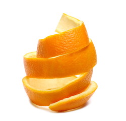 Fototapeta na wymiar Orange peel isolated on white background