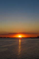 sunset at the sea. puesta del so. en el mar. Bahia miami