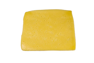 Slice of cheese isolated on a white background