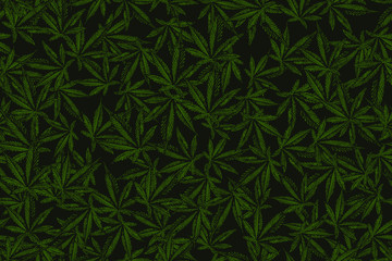 Cannabis seamless vector pattern. Marijuana leafs background.