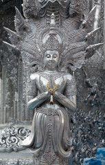 Obraz premium Details of exterior of the Wat Sri Suphan, or Silver temple in Chiang Mai, Thailand