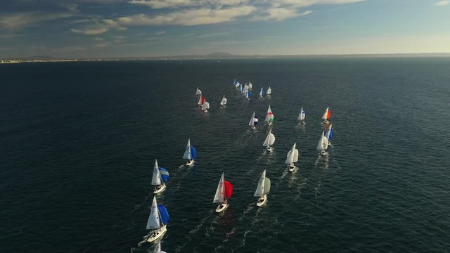 sailing regatta off the coast of Majorca Spain