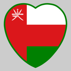 Oman Flag In Heart Shape Vector illustration Eps 10