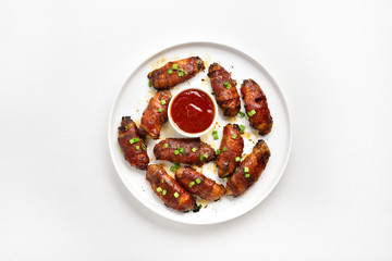 Bacon wrapped grilled chicken wings