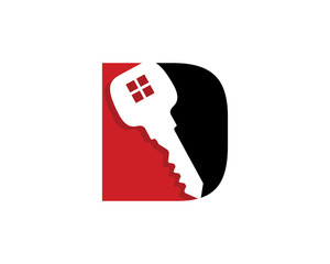 Letter D With Key Logo Vector 001