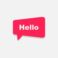 Hello bubble icon isolated on white background. Vector illustration.