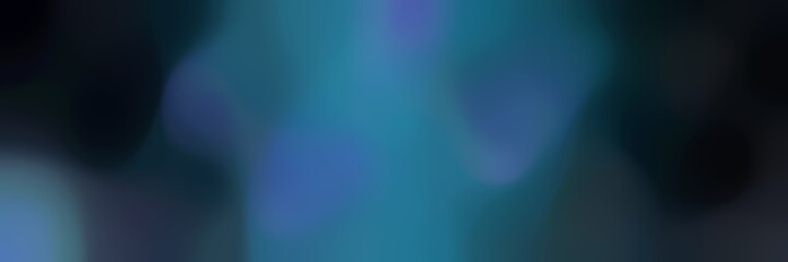 unfocused horizontal background bokeh graphic with very dark blue, teal blue and dark slate gray colors and space for text or image