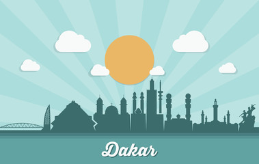 Dakar skyline - Senegal - vector illustration