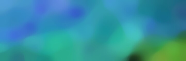 blurred horizontal background with steel blue, sea green and light sea green colors and space for text or image