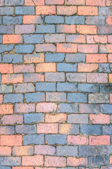 brick sidewalk in downtown raleigh north carolina on a rainy morning