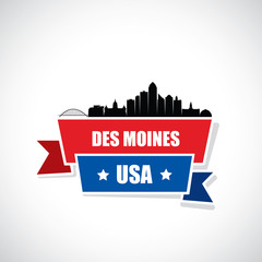 Des Moines skyline - Iowa, United States of America, USA - vector illustration