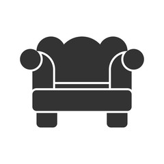 Icon couch in glyph style. vector illustration and editable stroke. Isolated on white background.