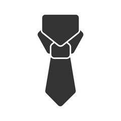 Icon necktie in glyph style. vector illustration and editable stroke. Isolated on white background.