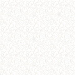 Seamless love background, wedding floral pattern with hearts