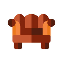 Icon couch in flat style. vector illustration and editable stroke. Isolated on white background.