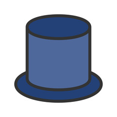 Icon bowler hat in lineal color style. vector illustration and editable stroke. Isolated on white background.