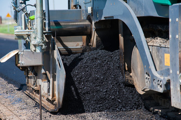 Workers on a road construction