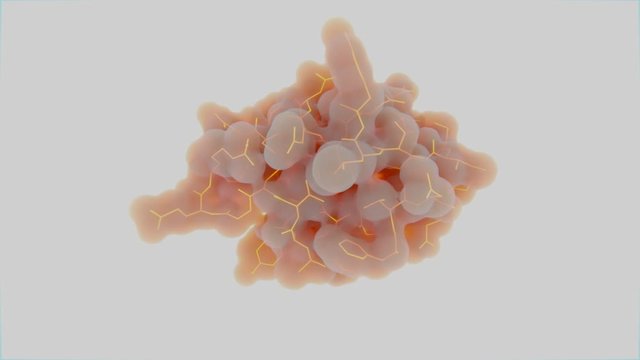 Insulin molecule. Looping turntable animation