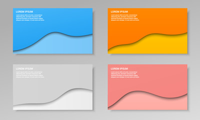 Colorful trendy web banners set