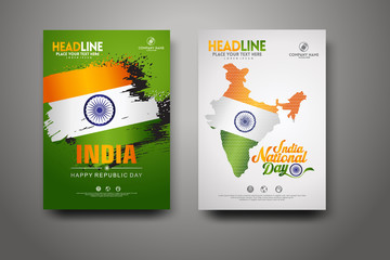 Happy India Day Celebration Poster Background set.