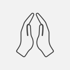 Prayer hands icon isolated on white background. Vector illustration.