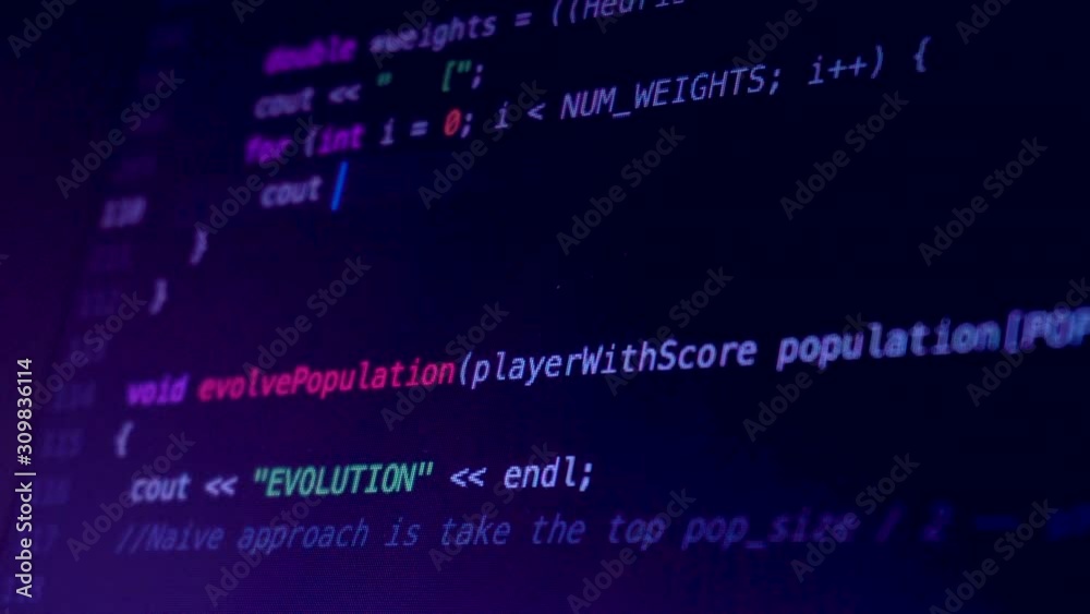 Wall mural developer writing a code and coding some application or website
