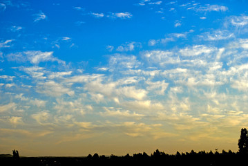 Cloudy wintery sky in Israel