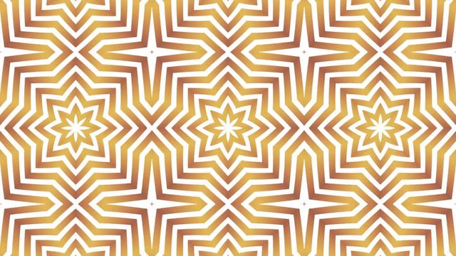 Seamless Art Deco animation of multiple striped shapes. Loop gold background. 4k.