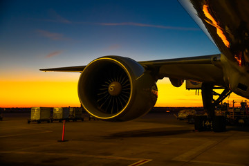 airline jet engine close up